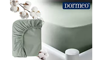 Памучен чаршаф DORMEO Essentials - цвят зелен