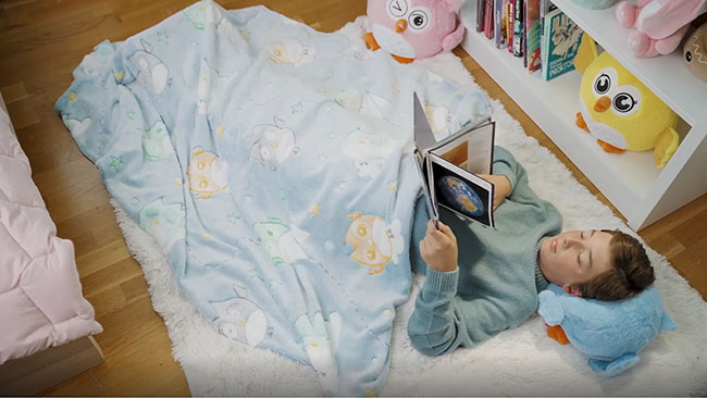 Комплект 3 цвята емоционален бухал DORMEO - светещо одеалце